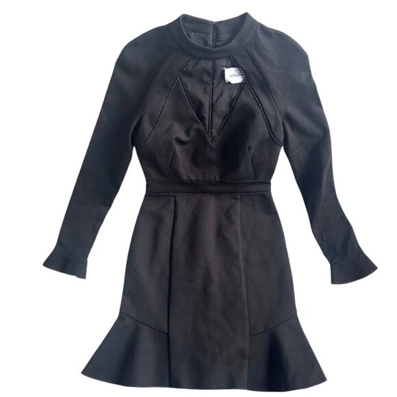 Revolve N/Nicholas Black Ponti Long Sleeve Mini Sheath Dress Size 4 NWT $395 - Picture 2 of 12